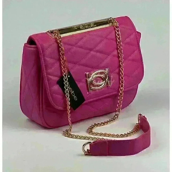bebe Handbags - NEW! Bebe Women's Abigail Smooth Flap Shoulder Bag In Pink NWT $89